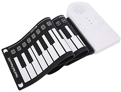 Piano per Tastiera Portatile, Pianoforte Pieghevole per Pianoforte per Pianoforte con 16 Toni Incorporato per Pianoforte Elettrico 49 Tasti Portatili Pieghevoli Ricaricati Ricaricati Roll -up per