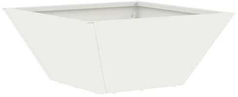 vidaXL Maceta Plástica Cuadrada Blanca de para Usar Dentro y Fuera de Casa Tamaño Mediano 35 x 15 cm Resistente a UV Duradera para el Jardín Diseño Moderno para Plantas Pequeñas Fácil de Limpiar DEC