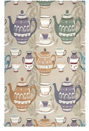GAIREG Teapots Cups Brown Kitchen Towel Pack, 28x18 Bulk Kitchen Cooking Towels