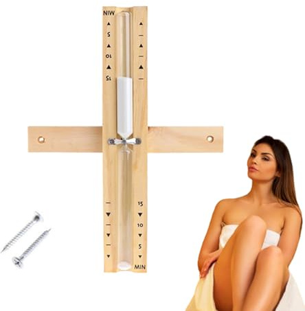 Sablier rotatif en bois de pin résistant à la chaleur pour sauna, cuisine, salle de bain