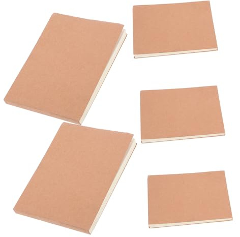 FONDOTIN 5 Stück Teiliges Mini Notizblock Blanko Dickes Kraftpapier Notizheft ohne Linien Vielseitige Kleine Schreibblöcke für Büro Schule und Zuhause Reißfest Glattes Papier zum Schreiben