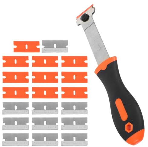 NUOBESTY Multiusos Rascador de Cocina con Mango Ergonómico para Limpieza de Vitrocerámica Azulejos y Pintura Cuchillas Plásticas y Metálicas Resistentes para Hogar