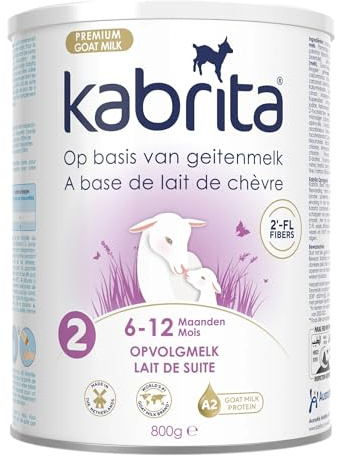 Kabrita 2 Lait de suite au Lait de Chèvre – Formule bébé 6–12 mois – Avec DHA, prébiotiques & vitamines – 800 g