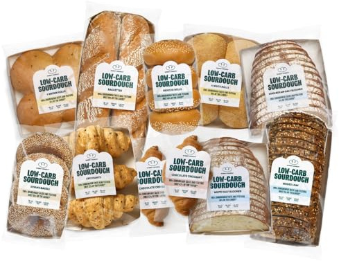 ROBERT ANDREW Low-Carb Sourdough Starter Bundle, High Protein & Fibre, Freshly Baked Bread, Freezer Friendly, Bloomers, Tin Loaf, Rolls, Crossaints, Baguettes & Bagels