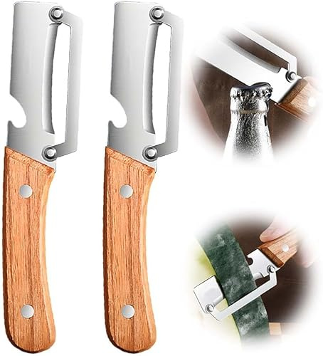 Pelador Verduras Multifunción, 2 en 1 para Cocina Hoja Acero Inoxidable Ultraafilada Pelador Profesional, Pelar Patatas, Zanahorias Abrir Botellas Vino Sin Esfuerzo (2 PCS)