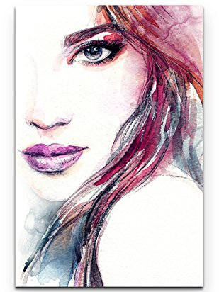 Paul Sinus Art Leinwandbilder | Bilder Leinwand 90x60cm abstraktes Portrait – Frau