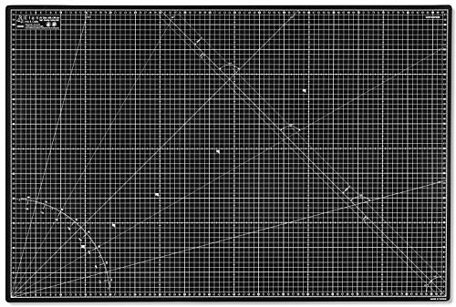 Elan Schneidematte A1 Schwarz, 5-lagige Schneidematte 60x90 Selbstheilend, Bastelunterlage Schnittfest A1, Cutting Mat 60x90, Large Craft Mat