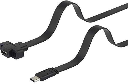 Renkforce USB-Kabel USB 3.2 Gen1 (USB 3.0 / USB 3.1 Gen1) USB-C® Stecker, USB-C® Buchse 0.25 m Schwarz schraubbar, hoch