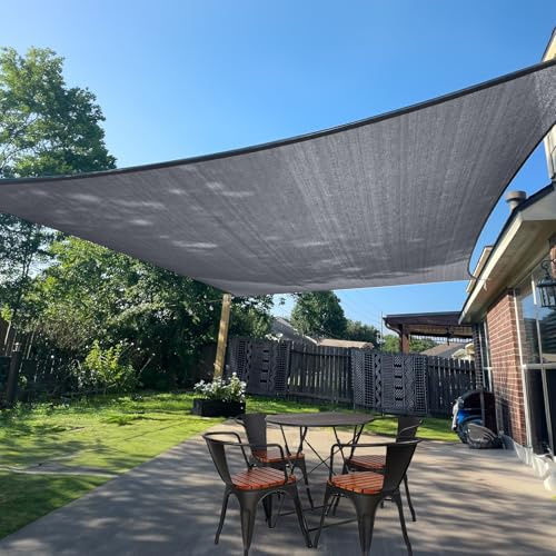 SUNLAX Toldo Rectangular de 8 x 12 pies, Color Gris Oscuro (Gris) para Patio al Aire Libre, pérgola, Cubierta de toldo, toldos con Bloqueo UV