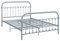 vidaXL Bettgestell Klassisch Metallbett Bett Doppelbett Schlafzimmerbett Bettrahmen Lattenrost Ehebett Schlafzimmermöbel Grau Metall 140x200cm