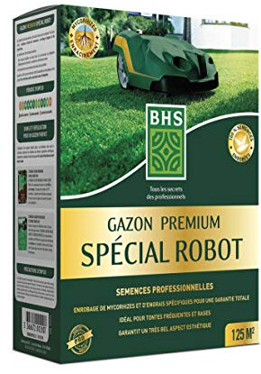BHS GPSR2.5 | 2.5Kg | 125 m² | Gazon Premium Spécial Robot | 100 % semences enrobées | Extrême finesse | Résistante aux tontes rases et fréquentes |