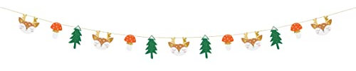 PartyDeco Papier Girlande Wald Wald Tiere Weihnachtsbaum Kette Banner
