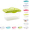 Plastic Storage Box Lightweight Robust Stackable Storage Boxes with Lid, Clear Latch Boxes, Plastic Organiser, Space Saving Solution for Home Office (9L - Green Lid with Handle)