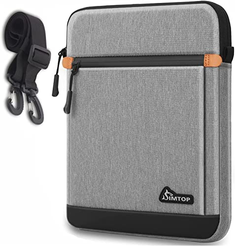 SIMTOP Funda Tablet 11 Pulgadas con Correa De Hombro,iPad Pro 11 2023-2018,Bolsa para Tablet Compatible con iPad Air 5/4 Galaxy Tab A8 10,5 Hombre Bolsa de Hombro Maletín Impermeable(Gris)