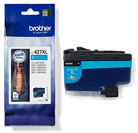 Brother Original Tintenpatrone LC-427XLC Cyan für ca. 5.000 Seiten, für MFC-J5955DW, MFC-J6955DW, MFC-J6957DW, HL-J6010DW, XL-Patrone