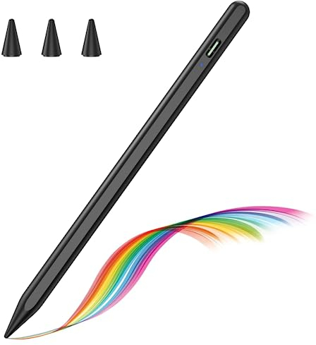 TQQ Stylet pour Apple iPad 2018-2025, Rejet de Paume, Détection d'Inclinaison, Pencil Compatible avec iPad 11 A16/10/9/8/7/6,Pro 3/4/5/6/M4,Air 3/4/5/M2/M3,Mini 5/6/7