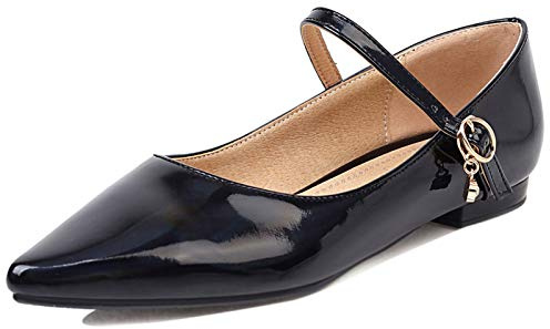 Lizoleor Mary Janes Chaussures Femme Plates Pointu Dolly