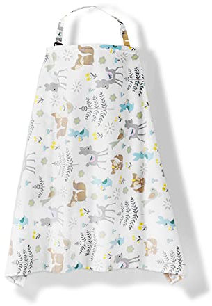 Boerni Funda de lactancia grande, cubierta transpirable para lactancia materna, cubierta suave para protección de lactancia materna para una privacidad completa (zoológico blanco)