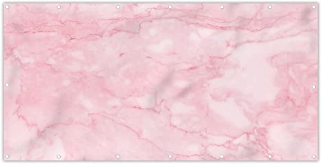 MuchoWow® Balkon Sichtschutz Sichtschutzmatte Balkonbanner Abdeckung für Terrasse Balkon Windschutz Blickdicht Wetterfest 200x90 cm Marmor - Rosa - Textur - Schick