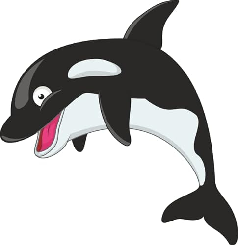 U24 Aufkleber lustiger Orca Schwertwal 30 x 30 cm Autoaufkleber Sticker Konturschnitt