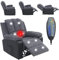 Chusstang Massage Recliner Chair, Electric Recliner Sofa Chair with 8 Point Massage and Heating Functions, Soft Padded Massage Recliner Armchair with Remote Side Pocket Jumbo Cord Fabric -Gray