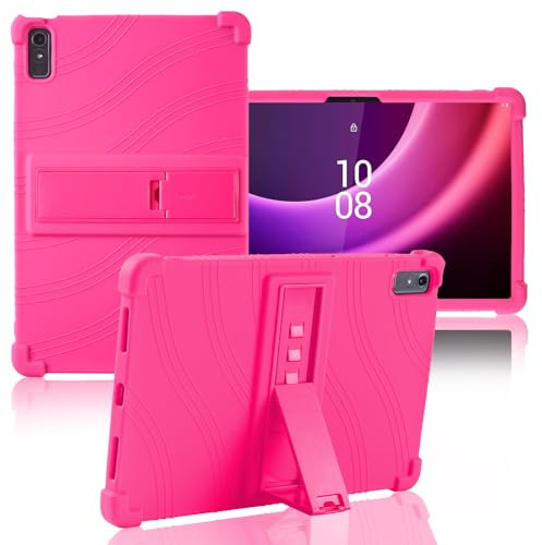 ATOOZ for Lenovo Tab P11 2nd Gen Case, 11.5 Inch, Soft Silicone with PC Stand (Rose Red)