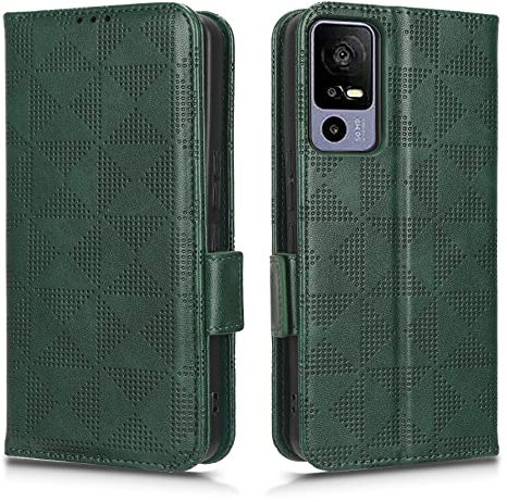 WBWONE Cover per TCL 40 R 5G (TCL 40R 5G), Flip Custodia in Pelle PU, Cover a Libro Portafoglio, Funzione Supporto, Magnetica, Slot Cart, TPU Bumper Caso, Verde