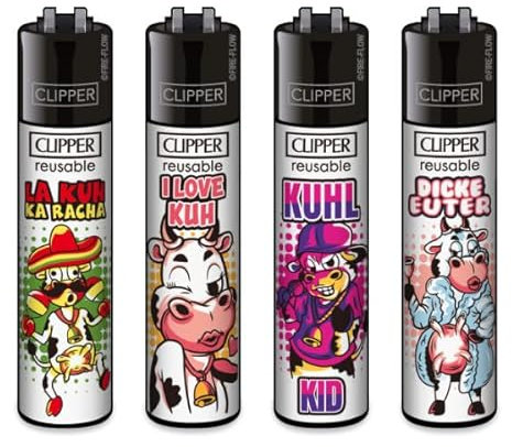 Clipper® Feuerzeug - Neue Motive 2023 + Crystal Balls (Kuh)