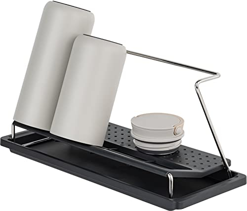 Carrotez Black Tumbler, Bottle & Cup Drying Rack - Countertop Mount, Rust Resistant, Polypropylene Material, Dishware Use
