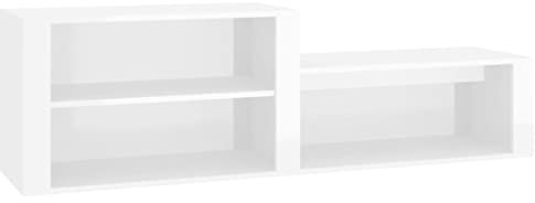 Bussandri Exclusive - Schuhschrank Hochglanz-Weiß 150x35x45 cm Holzwerkstoff