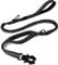 Joytale Taktische Hundeleine, 1.2m-1.8m Bungee Hundeleine Reflektierend mit 2 Gepolsterten Griffen, Autosicherheitsgurt, Leine Hund ohne Zugkraft für Mittelgroße, Große, X-Große Hunde, Schwarz