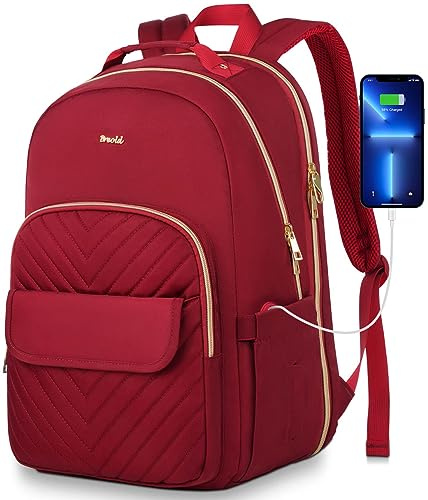 Breold Zaino per computer da donna 43,9 cm per viaggio, lavoro, scuola, borsa per libri per ragazze per articoli essenziali personali per palestra, viaggio, lavoro e università