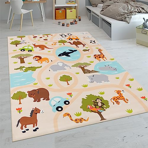 Paco Home Kinderteppich Teppich Kinderzimmer Spielteppich Junge Mädchen Modern rutschfest, Grösse:100x200 cm, Farbe:Bunt 2