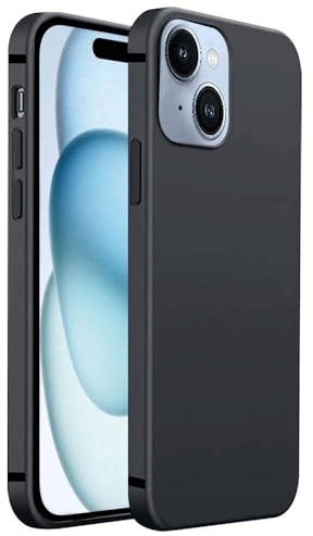 gueche Compatible with iPhone 15 Case, Soft Frosted Ultra-Slim iPhone 15 Stylish Protective Cover - Drop Protection, Non-slip - Coque Funda Basic Phone Case - 6.1 inches Black