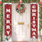 2 Stück Frohe Weihnachten Türbanner Rot - Merry Christmas Mit Weihnachtsmann Schneemann Xmas Haustür Veranda Schild Wand Hängend für Neujahr Winter Party Deko, 180x30 cm
