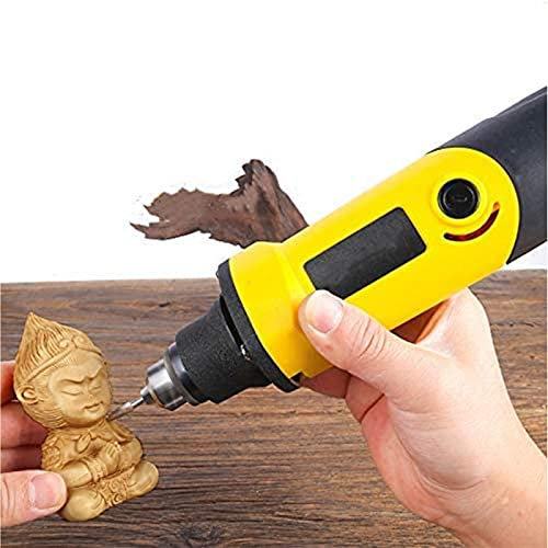 Ciseau de Sculpture sur Bois électrique Outil de Sculpture sur Burin électrique Petite Machine de Sculpture sur Bois électrique Vitesse Variable en 6 étapes avec Couvercle de Protection (220V) (220V