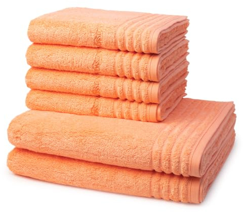 Vossen - 6 teiliges Frottier-Set - Vienna Style Supersoft (4 X Handtuch 2 X Duschtuch im Set) - 620 g/m2 - Baumwolle - Frottee - saugstark - weich und flauschig - Apricot