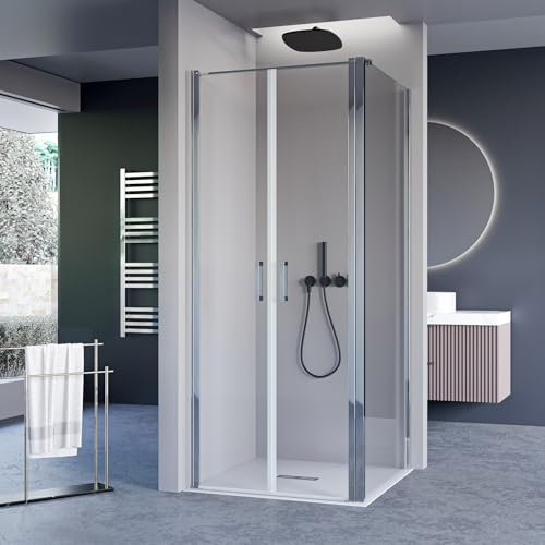OLIMPO DOCCE - Box doccia due lati con porta saloon H195 6mm anticalcare Dobla - 80x120