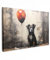 MuchoWow© Impression sur Toile Decoration Murale Peinture 120x80 cm Tableaux Decoratifs Muraux Décoration Chambre Graffiti - Chien - Art - Rouge - Street art
