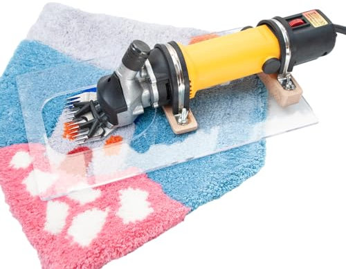 Roboraty Eficiente cortapelos para alfombras/Tijeras para ovejas 2 en 1 con guía de Corte: Potente cortapelos eléctrico de 690 W, Incluye 2 Cuchillas para Recortar alfombras con precisión