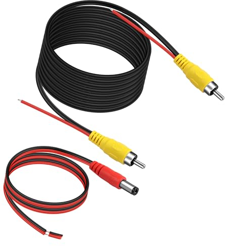 MEIRIYFA Fotocamera di Backup RCA Video Cavo, Veicolo Auto Retrovisore Videocamera Video AV Cavo di Estensione RCA Maschio a Maschio con Rilevazione Trigger Wire Doppio Schermato (6M)