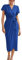 GRACE KARIN Damen Elegant Hochzeitkleid Midilang Abendkleid V-Ausschnitt Brautjungfernkleid Festliche Abschlussball Ballkleid mit Gürtel Königsblau XL
