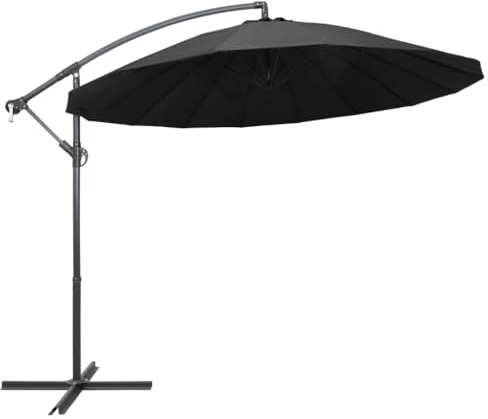 MNISDFL Strand Sonnenschirm Ampelschirm Balkon Regenschirm Ampelschirm Anthrazit 3 m Aluminium-Mast