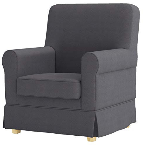 HomeTown Market Duable Ektorp Jennylund Stuhlbezug, Ersatz, kompatibel mit IKEA Jennylund Sessel bezug. Nur Schonbezug (Polyester Flachs dunkelgrau)