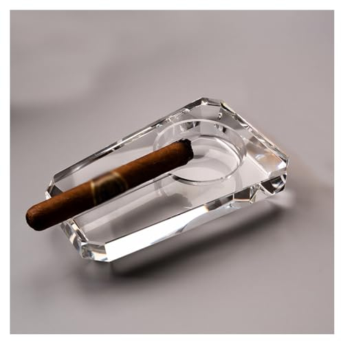 Grande Cendre De Cigare En Verre En Vitre Grand Porte-frêne En Verre À Cristal Carré À L'intérieur Du Porte-cendre À Cigarette, Plateau De Cendres Fumeurs De Bureau A