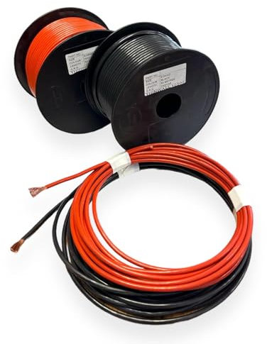 Cavo unipolare in rame intrecciato da 6 mm², 50 A, 8,5 mm², 63 A, 12 V 24 V, filo da parete sottile (nero, 10 mm², bobina da 5 metri)