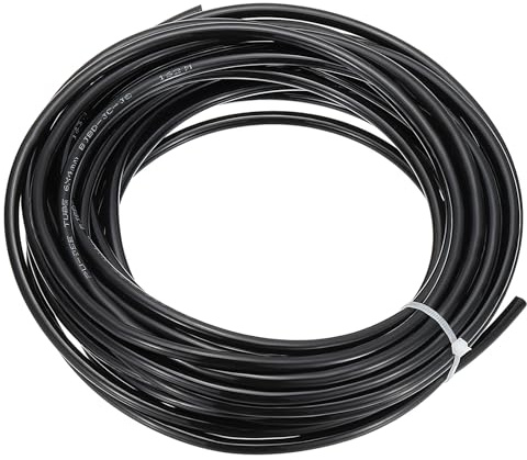 PATIKIL Pneumatischer Schlauch 1/4 AD 39ft 6mm AD 4mm ID PU Luft Leitung Rohr Schlauch für Luft Kompressor Anschluss oder Flüssigkeitstransfer Schwarz