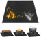 DYMHQ Waterproof Outdoor BBQ Mat, 96 x 96cm Fireproof Heat Resistent Fireplace Mat, Fire Pit Mat with Oxford Nylon Storage Bag Heat Protection for Barbecue