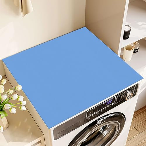 HTTYHT Housse de Protection Dessus Machine à Laver Top 60 x 60 cm Bleu Tapis de Protection Antidérapant pour Dessus de Machine à Laver Couverture Imperméable pour Machine Laveuse Sécheuse Universelle