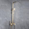 BiaoTeng Ducha de Baño Columna con Grifo para Bañera Altura Ajustable Monomando Columna de Ducha Pared Conjunto de Ducha Oro Cepillado